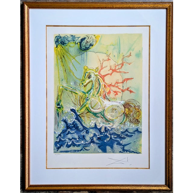 Salvador Dali, Neptune, Original Hand Signed Color Lithograph and Relief on Paper, 1983 For Sale - Image 12 of 12