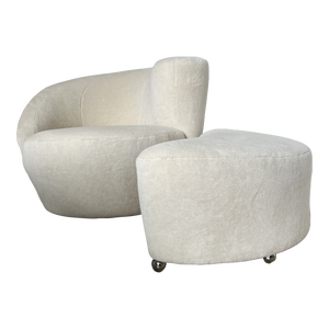 Late 20th Century Vladimir Kagan for Directional Nautilus Chair and Ottoman