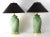 Wood Lamp Pair Green Palm Tree Leaves For Sale - Image 7 of 12