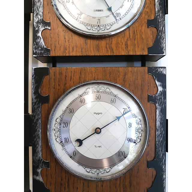 Metal Weather Station Hygrometer Barometer Thermometer in Metal and Wood from Sundo, 1970s For Sale - Image 7 of 11
