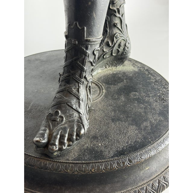 Signed Antique Grand Tour Bronze Model No. 72 Narcissus (Bacchus) Sculpture from Fonderia Artistica Sommer, Naples, 1890-1910 For Sale - Image 11 of 13