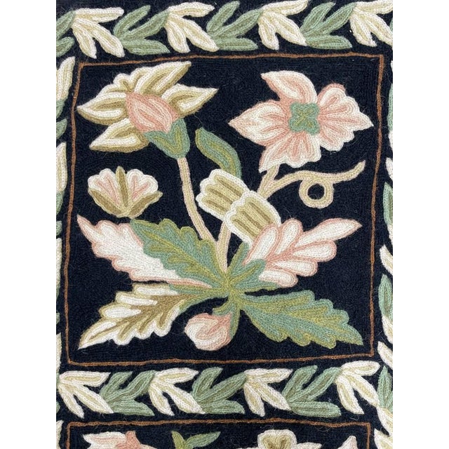 American Folk Art Hand Sewn Canvas Backed Rug / Tapestry, Floral Pattern #1 For Sale - Image 13 of 18