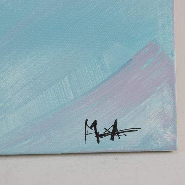 Abstract "Floating Harmony" Contemporary Abstract Mixed-Media Painting For Sale - Image 3 of 9