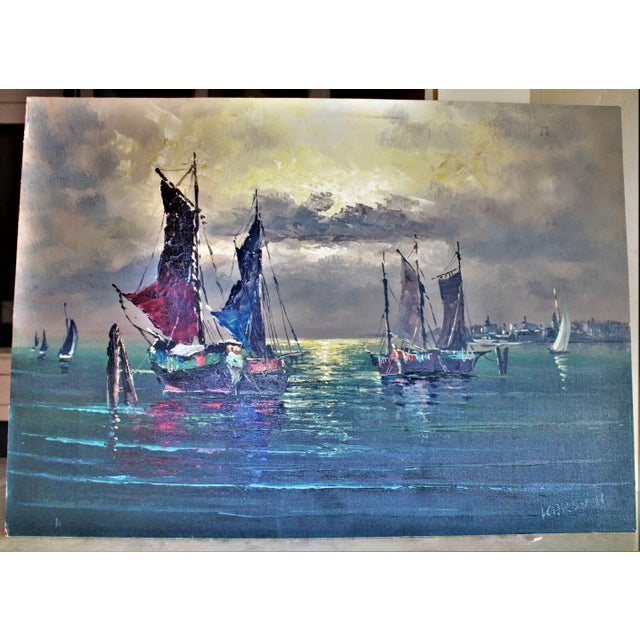 Original Karsten Evening Seascape Painting Medum/Large For Sale - Image 4 of 5