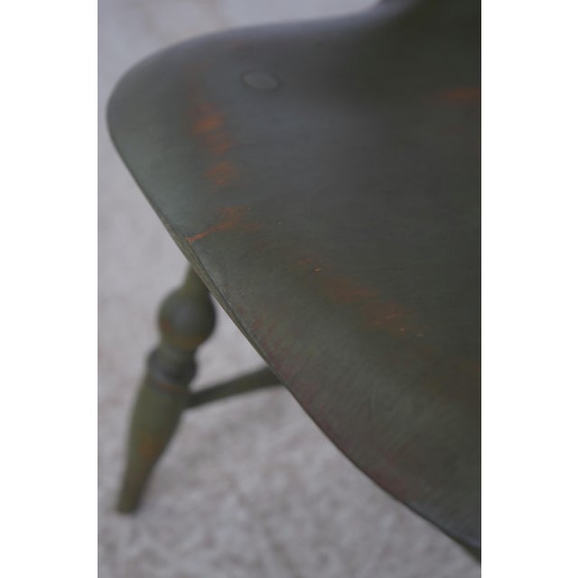 Bench Made Green Painted Loop Back Windsor Armchair For Sale - Image 14 of 18