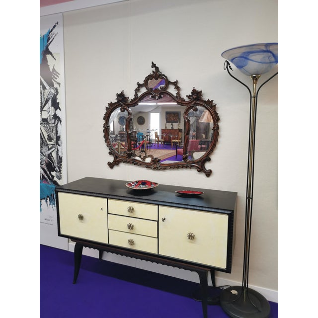 Wood Antique Venetian Mirror by Testolini Frères, 1890s For Sale - Image 7 of 9