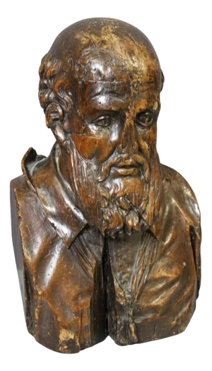 Michel de l'Hospital, Carved Bust, Late 16th Century, Wood