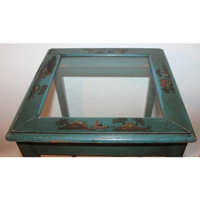 1940s 1940s Set of Three Original Blue Painted Nesting/Side Tables For Sale - Image 5 of 7