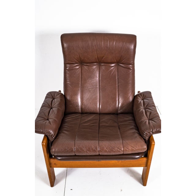Vintage Teak & Leather Atlanta Armchair by Sven Ellekaer for Skippers Mobler A/S Design, 1980s For Sale - Image 16 of 18