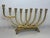 Vintage Wainberg Israel Brass Hanukkah Menorah Mid Century Modern 9 Arm For Sale - Image 4 of 9