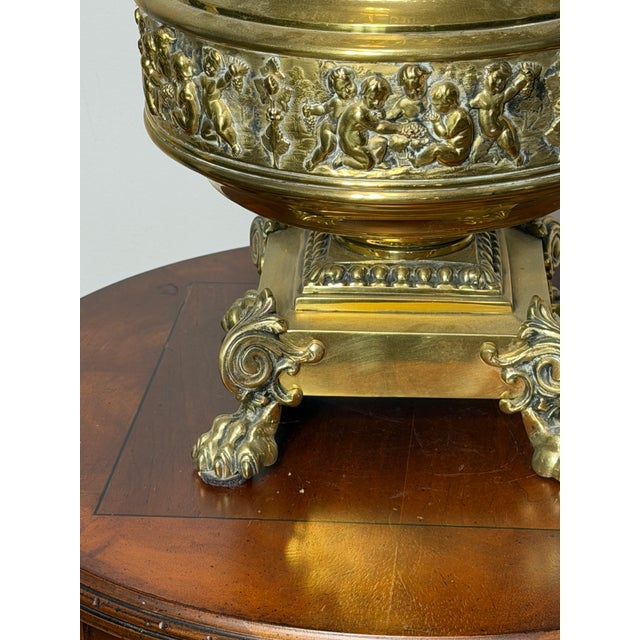 Late 20th Century 1880s French Empire Style Rococo Revival Victorian Jardiniere W/Original Liner For Sale - Image 5 of 13