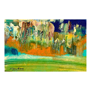 American Vivid Abstract Expressionist Art Oil Painting Norman Carton, Wpa Artist