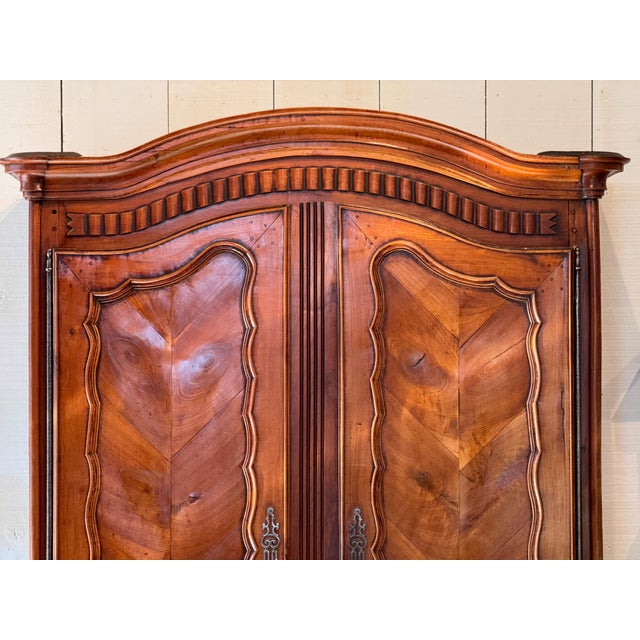Wood 18th Century Louis XV Fruitwood Armoire For Sale - Image 7 of 13