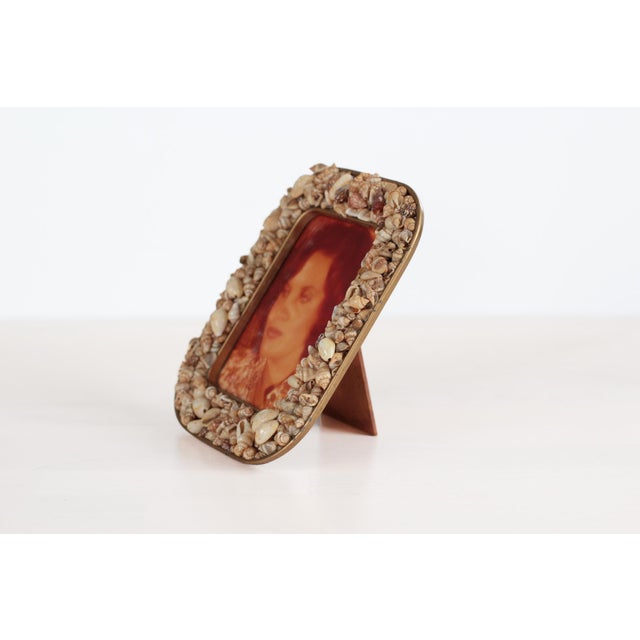 Hollywood Regency Mid-Century Seashell Photo Frame 7x5.5 For Sale - Image 3 of 12