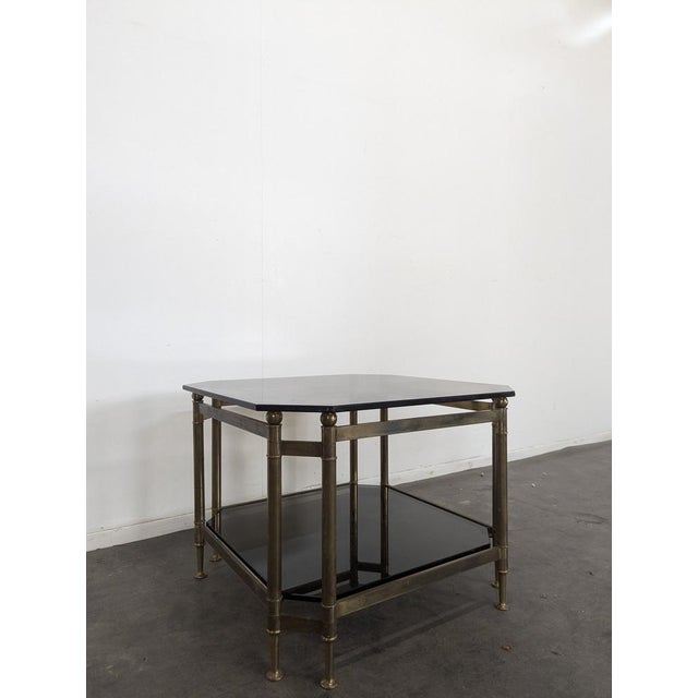 Brass and Smoked Glass Coffee Table, 1980s, in Very Good conditions.