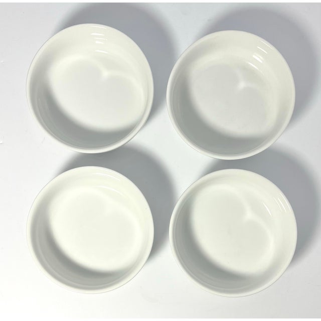 Ceramic Crate & Barrel 5-Piece White Porcelain Tray & Dipping Sauce Appetizer Bowls For Sale - Image 7 of 10