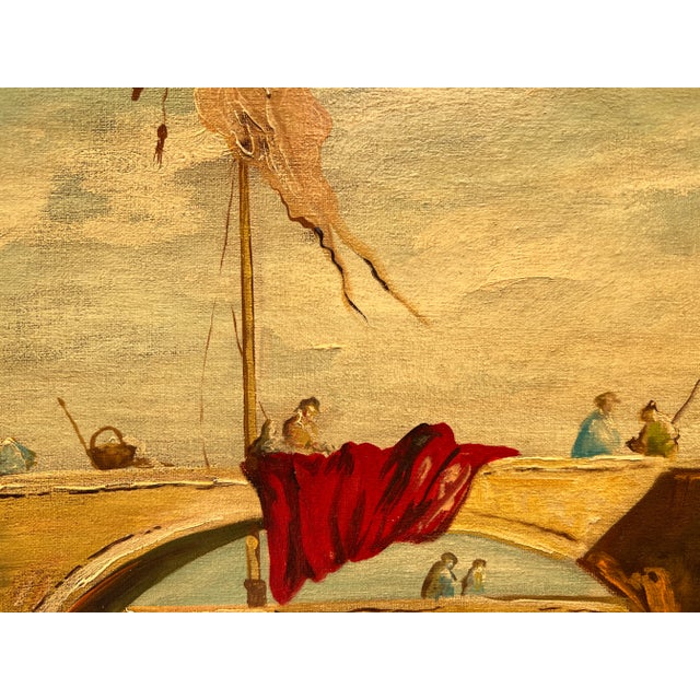 Araldo Ariano Italian Artist Large Oil Painting 1969 Historical Genre Scene For Sale - Image 10 of 12