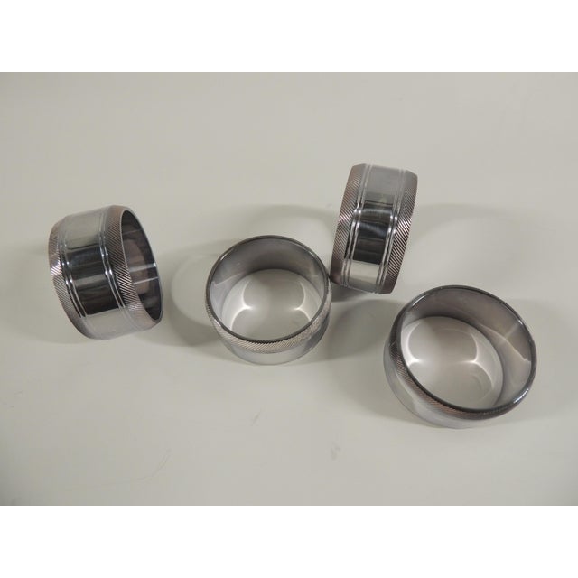 Round Silver Plated Napkin Rings - Set of 4 For Sale - Image 4 of 5