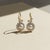 Art Nouveau Pearl Flower and Leaf Drop Earrings, Silver, Gold, Pair For Sale - Image 4 of 7
