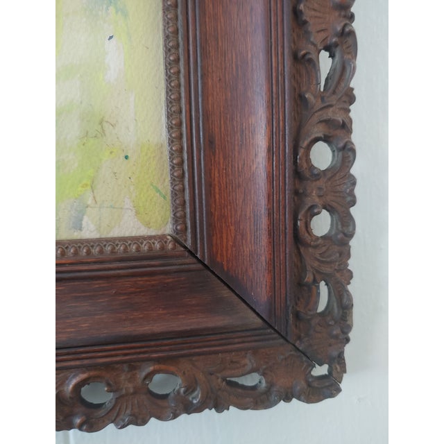 1960s Vintage Abstract Expressionist Signed Landscape Watercolor Painting, Framed For Sale - Image 5 of 8