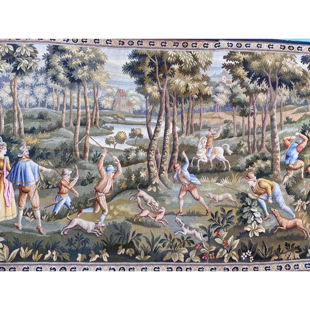 1990s Tapestry With Hunt Scene For Sale - Image 4 of 10