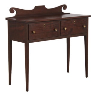 Virginia Style Bench Made Mahogany 2 Drawer Hunt Board Server For Sale