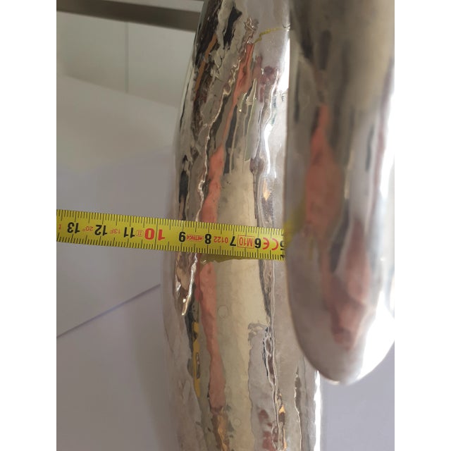 Vintage Silver Carafe of Italian Craftsmanship Forged Vase For Sale - Image 9 of 11