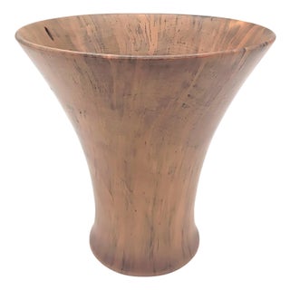 1990's Artisan Signed Turned Wood Vase by Paul F Heede For Sale