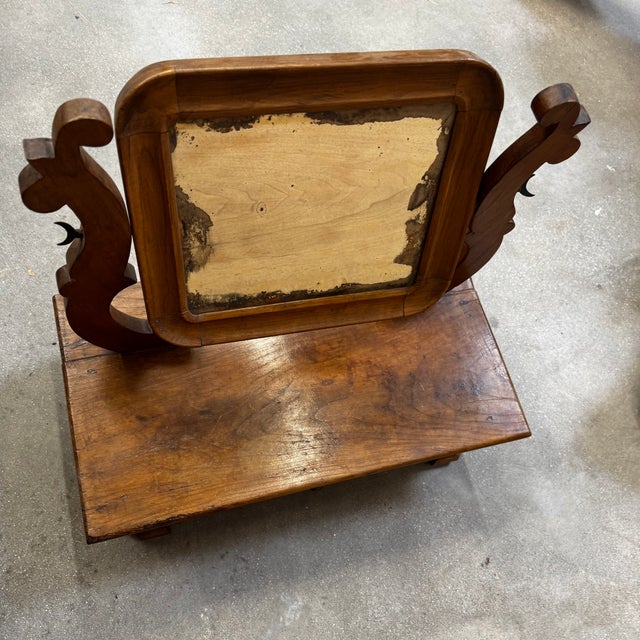 Louis Philippe Style Dressing Mirror in Walnut and Mercury, 19th Century For Sale - Image 4 of 15