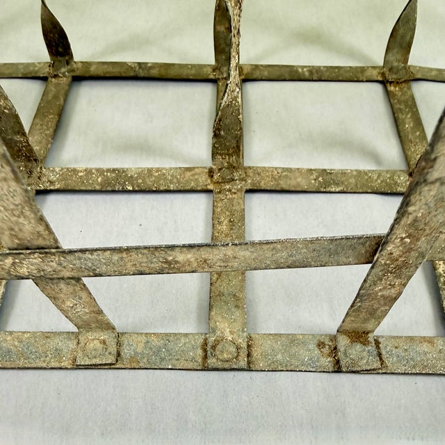 French Galvanized Zinc 10 Compartment Wine Bottle Carrier For Sale - Image 14 of 14