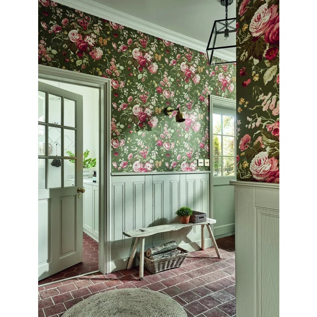 Stapleton Park - Hand drawn for fabric by Pat Etheridge in 1990 this large-scale floral bouquet in a typically English...