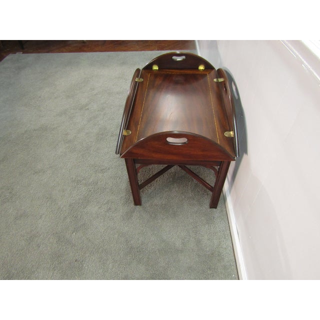 Traditional Henkel Harris Solid Mahogany Inlay Butlers Coffee Table For Sale - Image 3 of 9