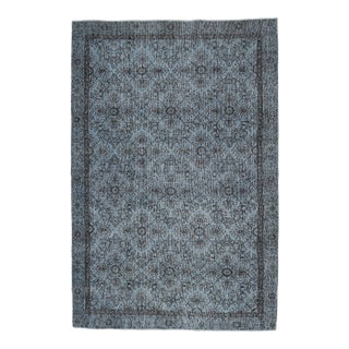 1970s Vintage Turkish Hand-Knotted Wool Cotton Gray Area Rug For Sale