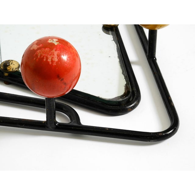 Black Mid-Century Modern French Metal Wall-Mounted Coat Rack with Shelf and Mirror, 1950s For Sale - Image 8 of 18