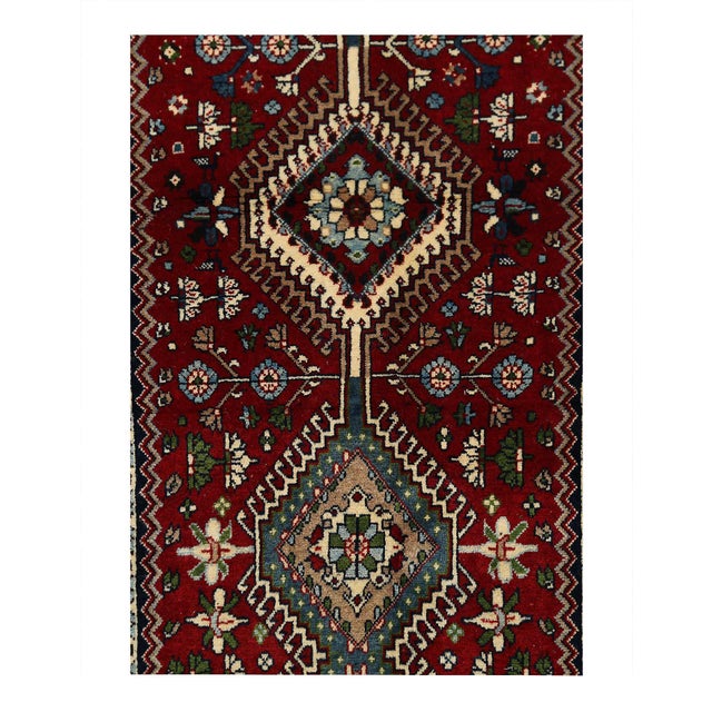The pile used in Yalameh rugs is very fine, particularly in comparison to other tribal designs, using soft wool based on a...