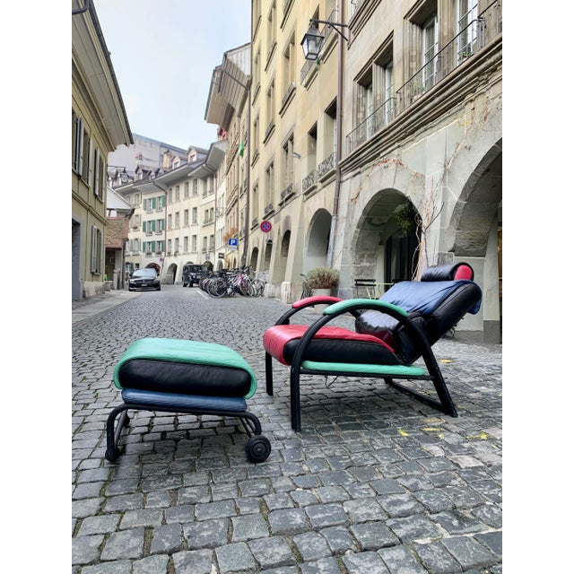 Set of Postmodern Armchair with Ottoman in the Style of Sottsass, 1980s For Sale - Image 6 of 16