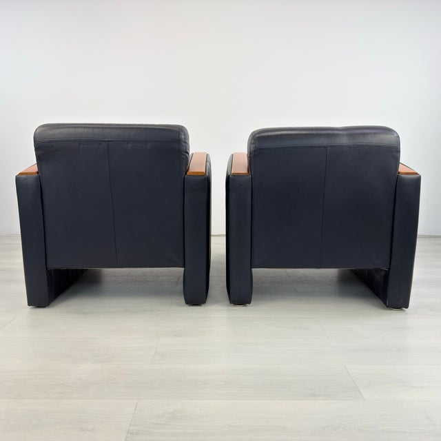 Art Deco Leather Lounge Chairs - A Pair For Sale In New York - Image 6 of 11