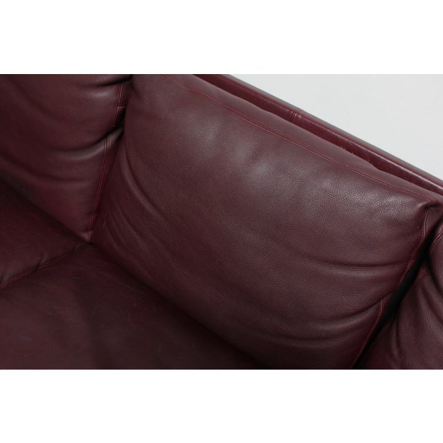 Metal Preben Fabricius for Walter Knoll Cordovan Leather and Chromed Steel Sofa For Sale - Image 7 of 13