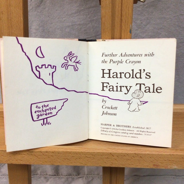 First edition Harold’s Fairy Tales written by Crockett Johnson and published by Harper and Brothers. Harold, unable to...