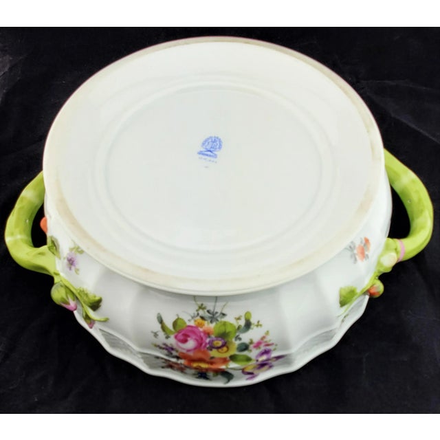 Vintage Herend Hungary Bouquet De Flowers Large Tureen Branch Lid Handle For Sale - Image 9 of 13