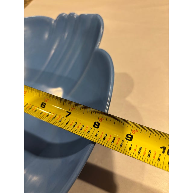 1950s Vintage Rare Mid-Century Bauer Pottery Blue Sculptural Bowl — Los Angeles, Circa 1950s For Sale - Image 5 of 7