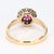 18k Yellow Gold Ring With Rhodolite Garnet Center and Diamond Halo - Size 6.75 For Sale - Image 4 of 7