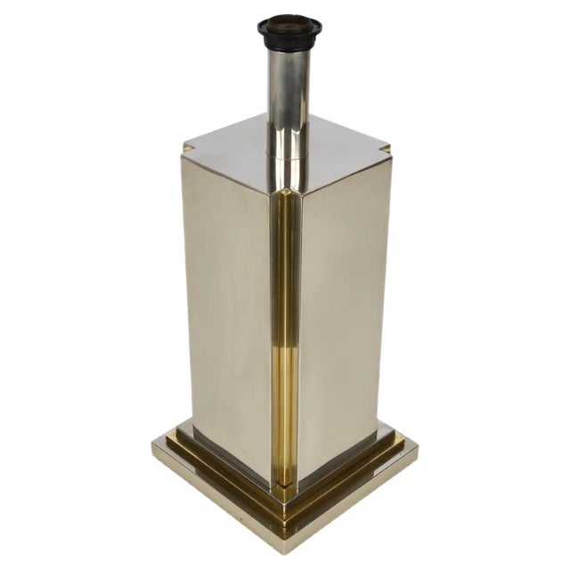 Italian Steel & Brass Table Lamp by Carlo Venturini for Bottega Del Lume, 1970s For Sale
