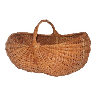 19th Century Woven Buttocks Basket For Sale