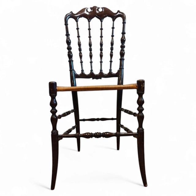 Cherrywood Chiavarine Chairs attributed to Giuseppe Gaetano Descalzi, 1920s, Set of 6 For Sale - Image 15 of 18