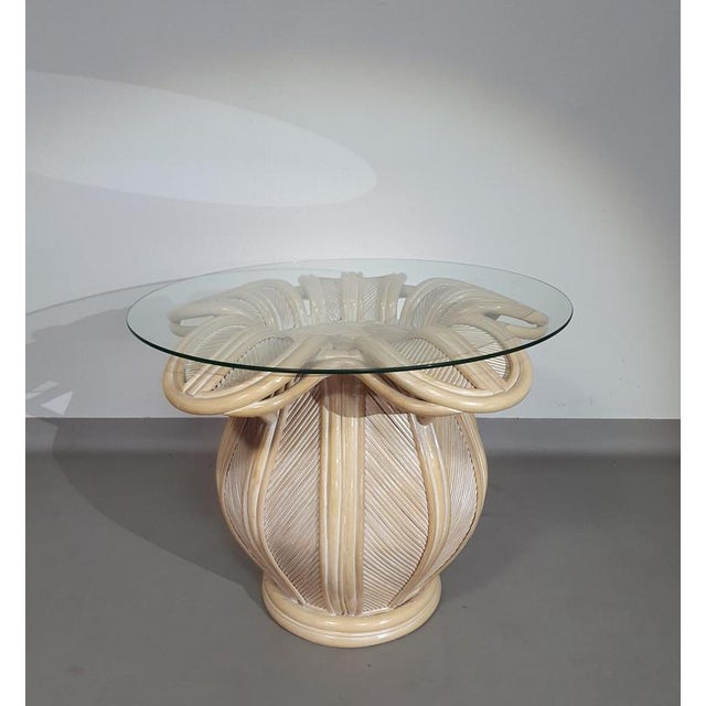 Split reed / pencil reed / rattan / bamboo bell flower side table. Split reed / pencil reed / rattan / bamboo side table....