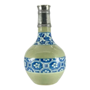 Early 19th Century Silver-Mounted Celadon-Ground, Blue and White Vase