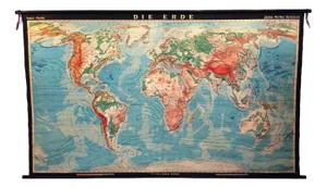 World Pull-Down School Map by Hermann Haack, 1970s
