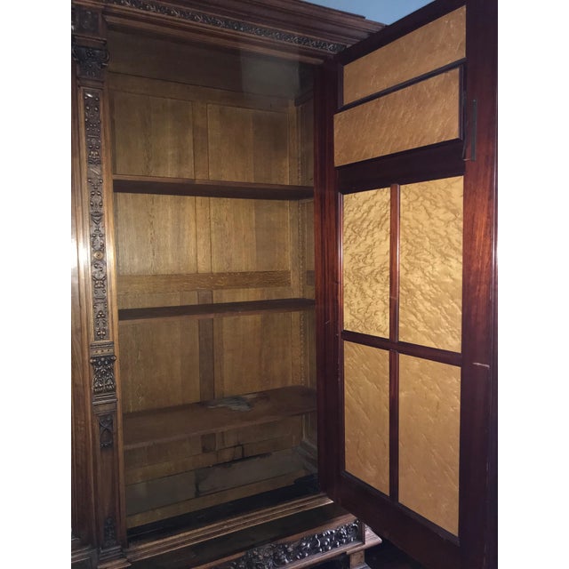 Early 20th Century Exquisite Neo-Gothic/Renaissance Revival Antique Armoire - A Rare Find For Sale In Portland, OR - Image 6 of 18