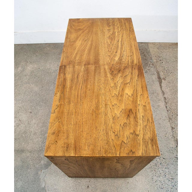 Wood 1960s Mid Century Modern Bar Cart Cabinet Server Expanding Top Storage Rolling For Sale - Image 7 of 12